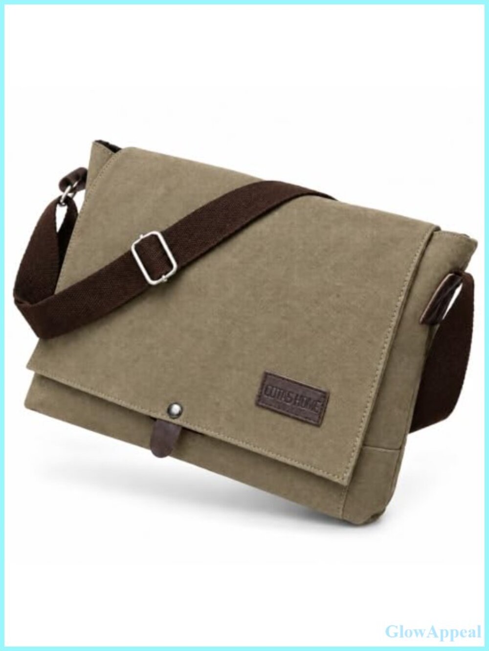 Canvas Messenger Bag Compact Satchel for Work Fits A4 Documents